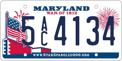 MD license plate 5AC4134