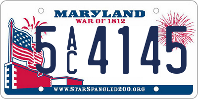 MD license plate 5AC4145