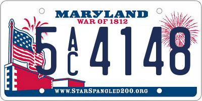 MD license plate 5AC4148