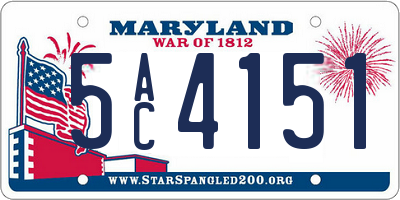 MD license plate 5AC4151