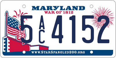 MD license plate 5AC4152