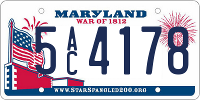 MD license plate 5AC4178