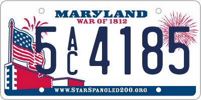 MD license plate 5AC4185