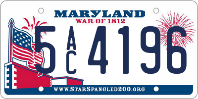 MD license plate 5AC4196