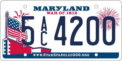 MD license plate 5AC4200