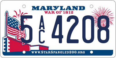 MD license plate 5AC4208