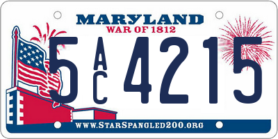 MD license plate 5AC4215
