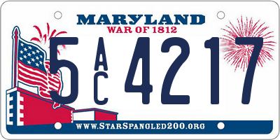 MD license plate 5AC4217