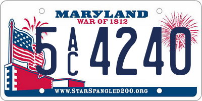 MD license plate 5AC4240