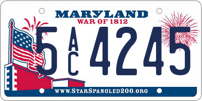 MD license plate 5AC4245