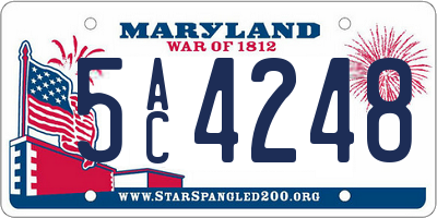 MD license plate 5AC4248