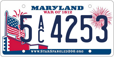 MD license plate 5AC4253