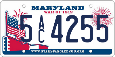 MD license plate 5AC4255