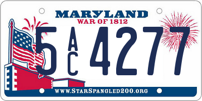 MD license plate 5AC4277