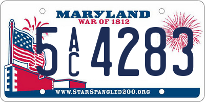 MD license plate 5AC4283