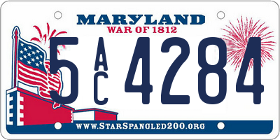 MD license plate 5AC4284