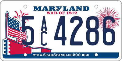 MD license plate 5AC4286