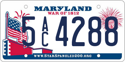 MD license plate 5AC4288