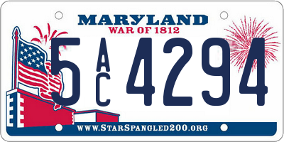 MD license plate 5AC4294