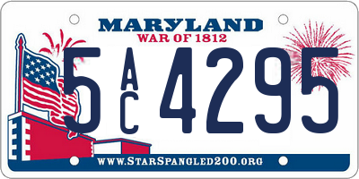 MD license plate 5AC4295