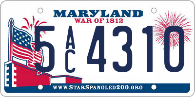 MD license plate 5AC4310