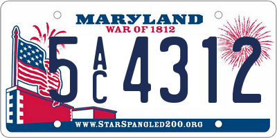 MD license plate 5AC4312