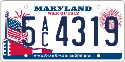 MD license plate 5AC4319