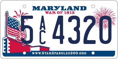 MD license plate 5AC4320