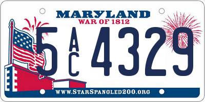 MD license plate 5AC4329