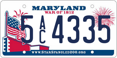 MD license plate 5AC4335