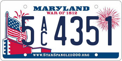 MD license plate 5AC4351