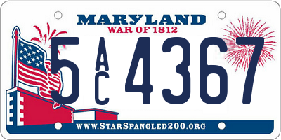 MD license plate 5AC4367
