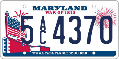 MD license plate 5AC4370