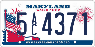 MD license plate 5AC4371