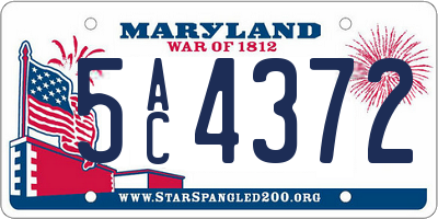 MD license plate 5AC4372