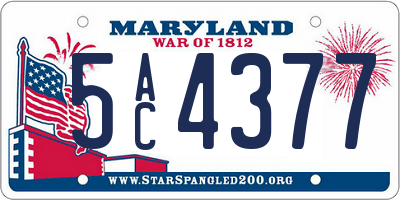 MD license plate 5AC4377
