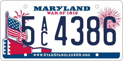 MD license plate 5AC4386