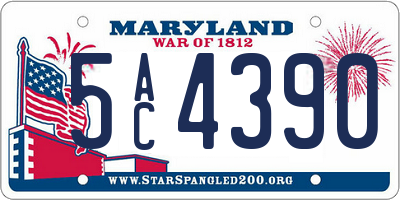 MD license plate 5AC4390