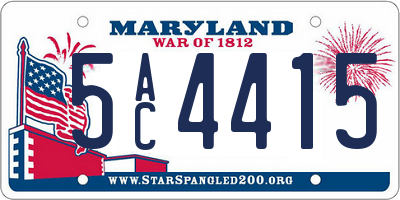 MD license plate 5AC4415