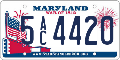 MD license plate 5AC4420