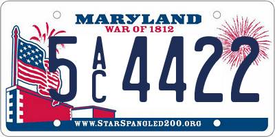 MD license plate 5AC4422