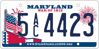 MD license plate 5AC4423
