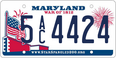 MD license plate 5AC4424