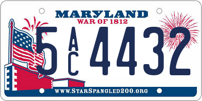 MD license plate 5AC4432