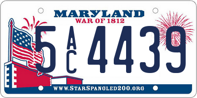 MD license plate 5AC4439