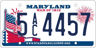 MD license plate 5AC4457