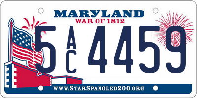 MD license plate 5AC4459