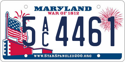MD license plate 5AC4461
