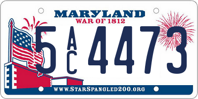 MD license plate 5AC4473