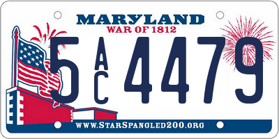 MD license plate 5AC4479